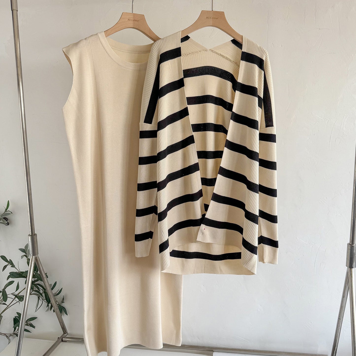 Gonna a righe larga di media lunghezza