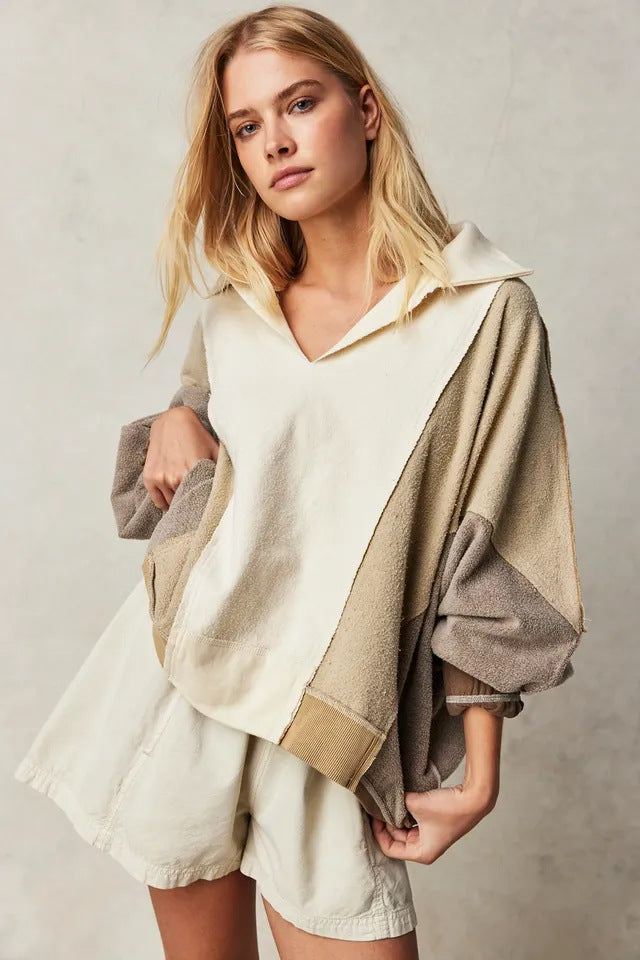 “Chromatic Soul” – Felpa Street Hipster a Blocchi di Colore