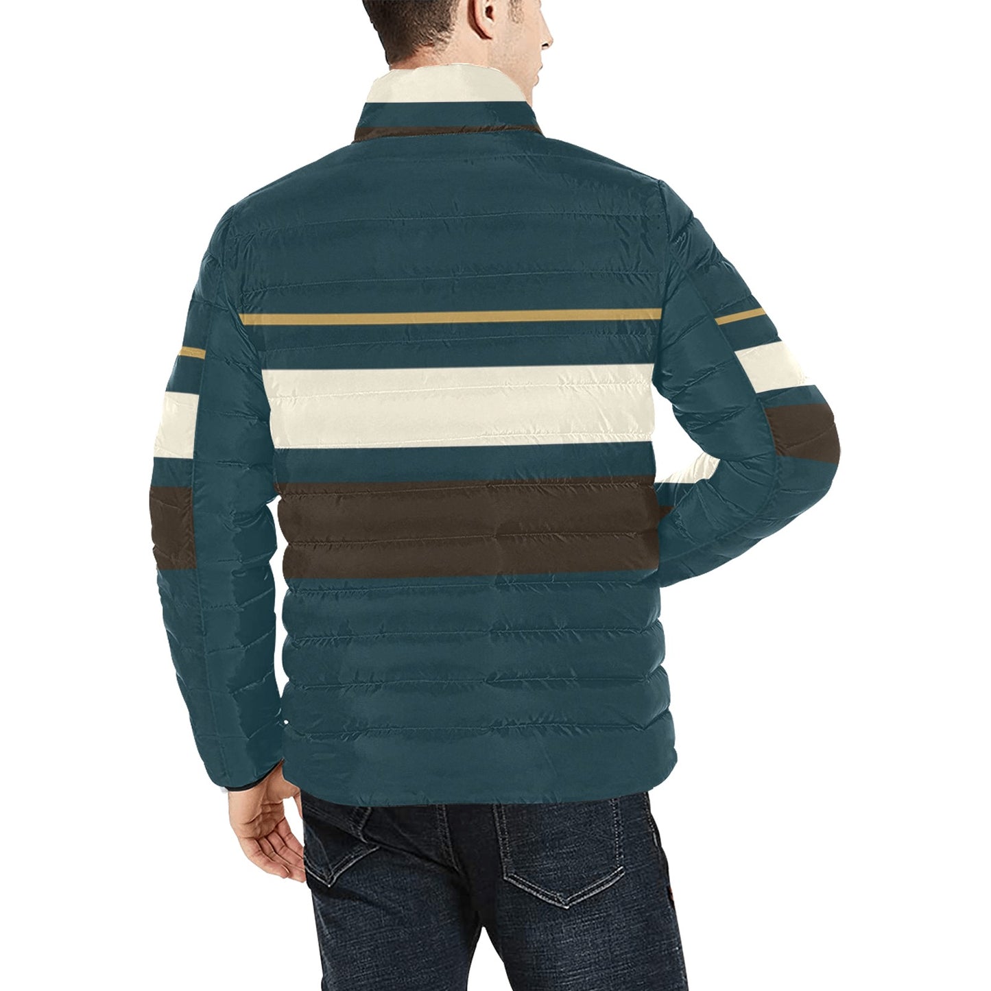 Men's Stand Collar Padded Lightweight Bomber Jacket(ModelH41)