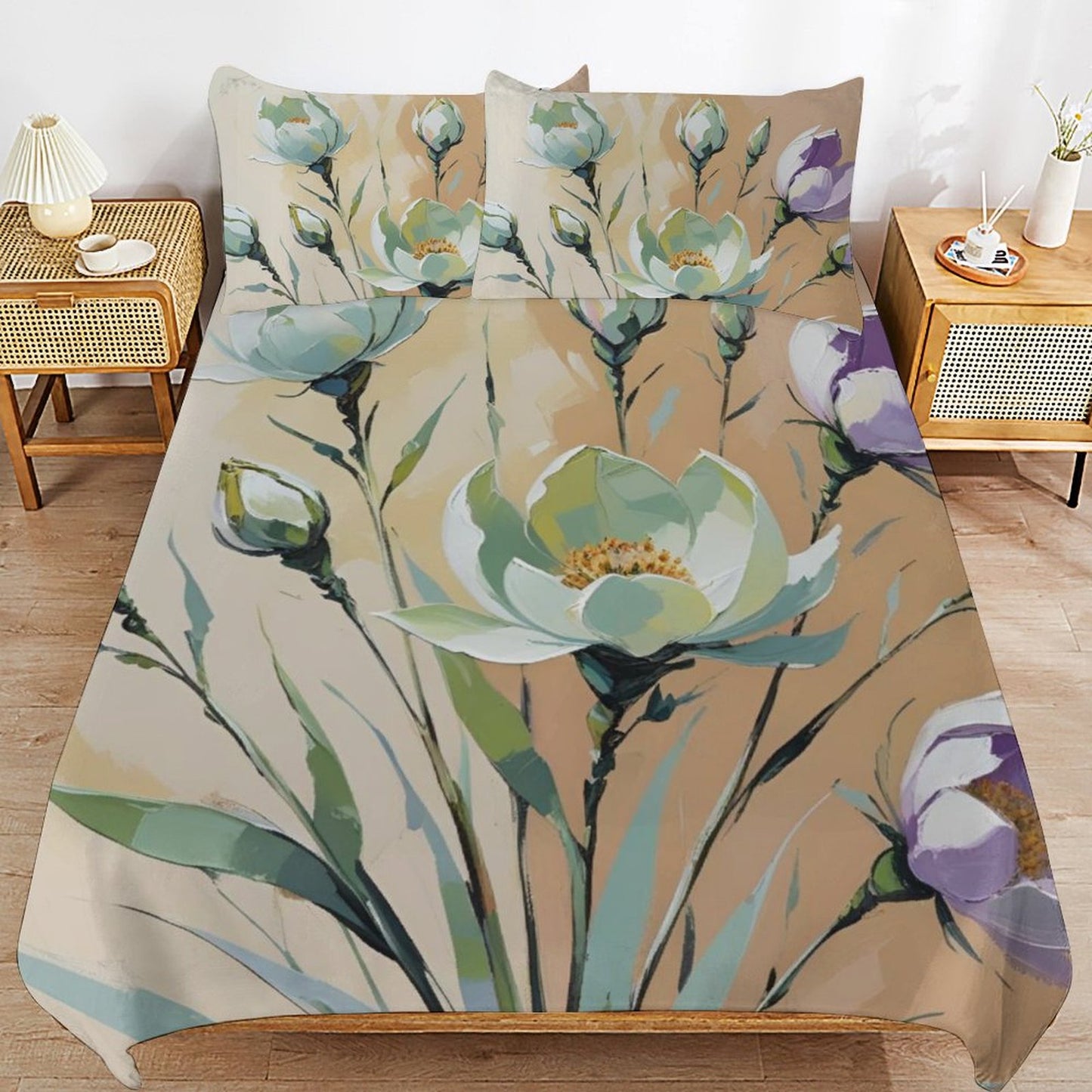 Design 3-Piece Bedding Set (1 Duvet Cover + 2 Pillow Shams) – 90"×90"