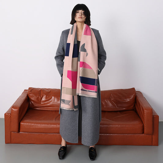 Scialle elegante in Nappa "Geometrie"