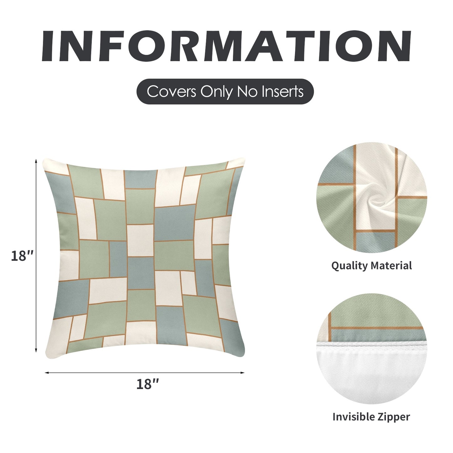 Peach Skin Pillowcase 18"x18" (One Side Printing)(2 Pack)