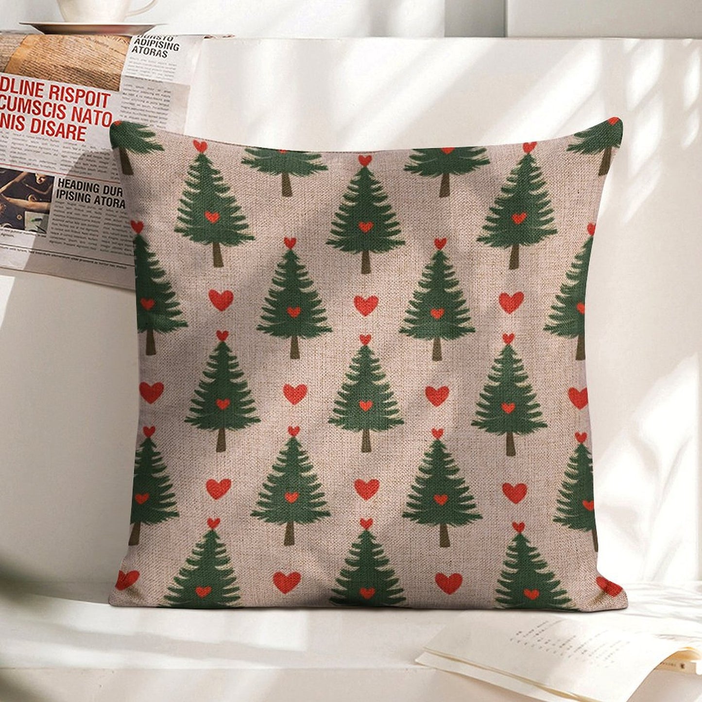 Design Custom Linen Pillow Case 18x18 Inch (One Side Printing) (Single Pack)