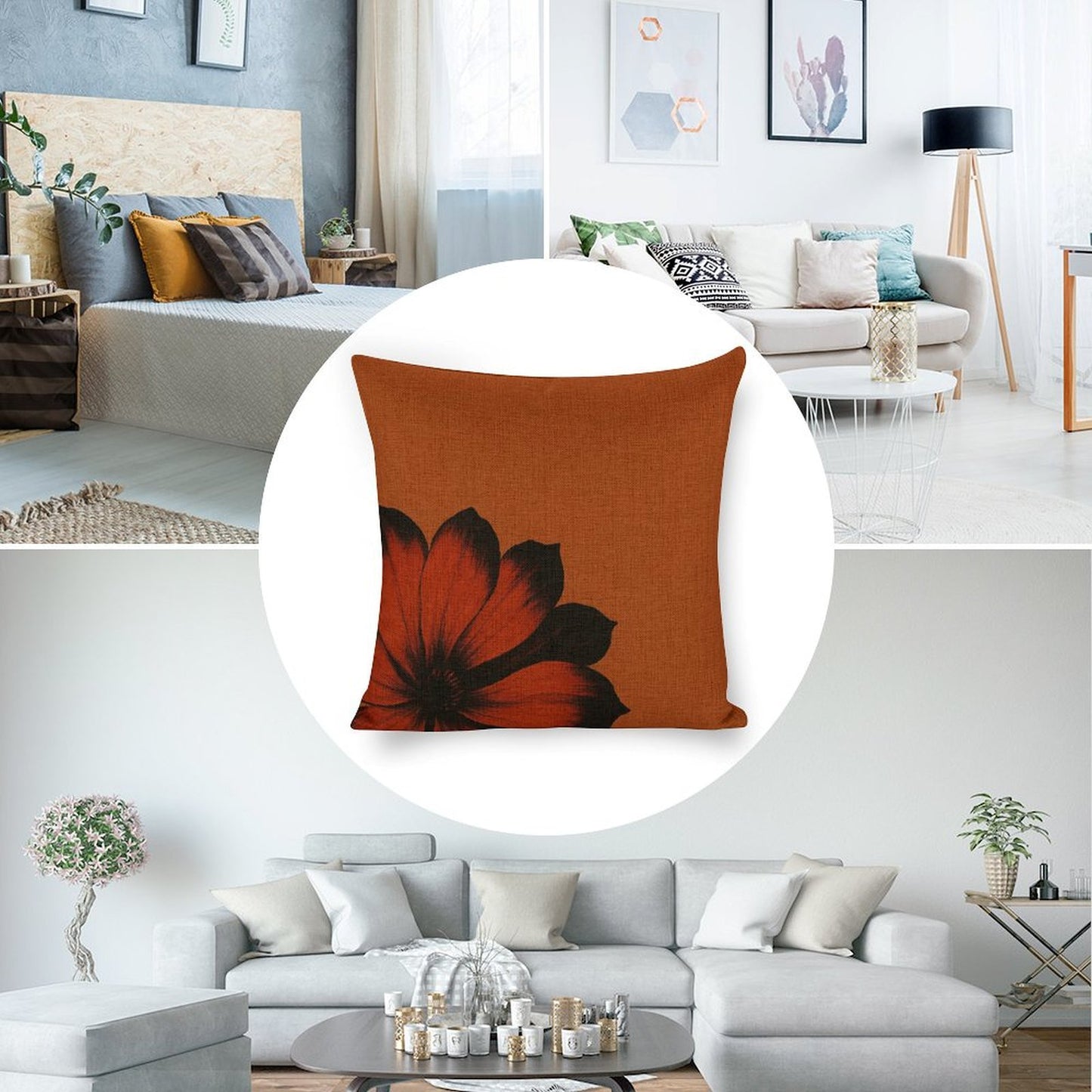 Design Custom Linen Pillow Case 18x18 Inch (Two-Side Printing) (Set of 4)