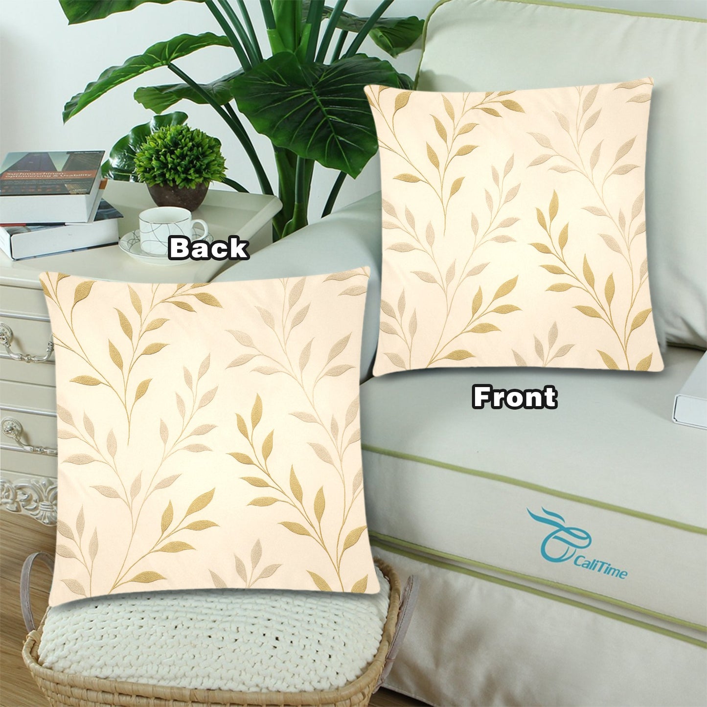 Throw Pillow Cover 18"x 18" (Twin Sides) (Set of 2)