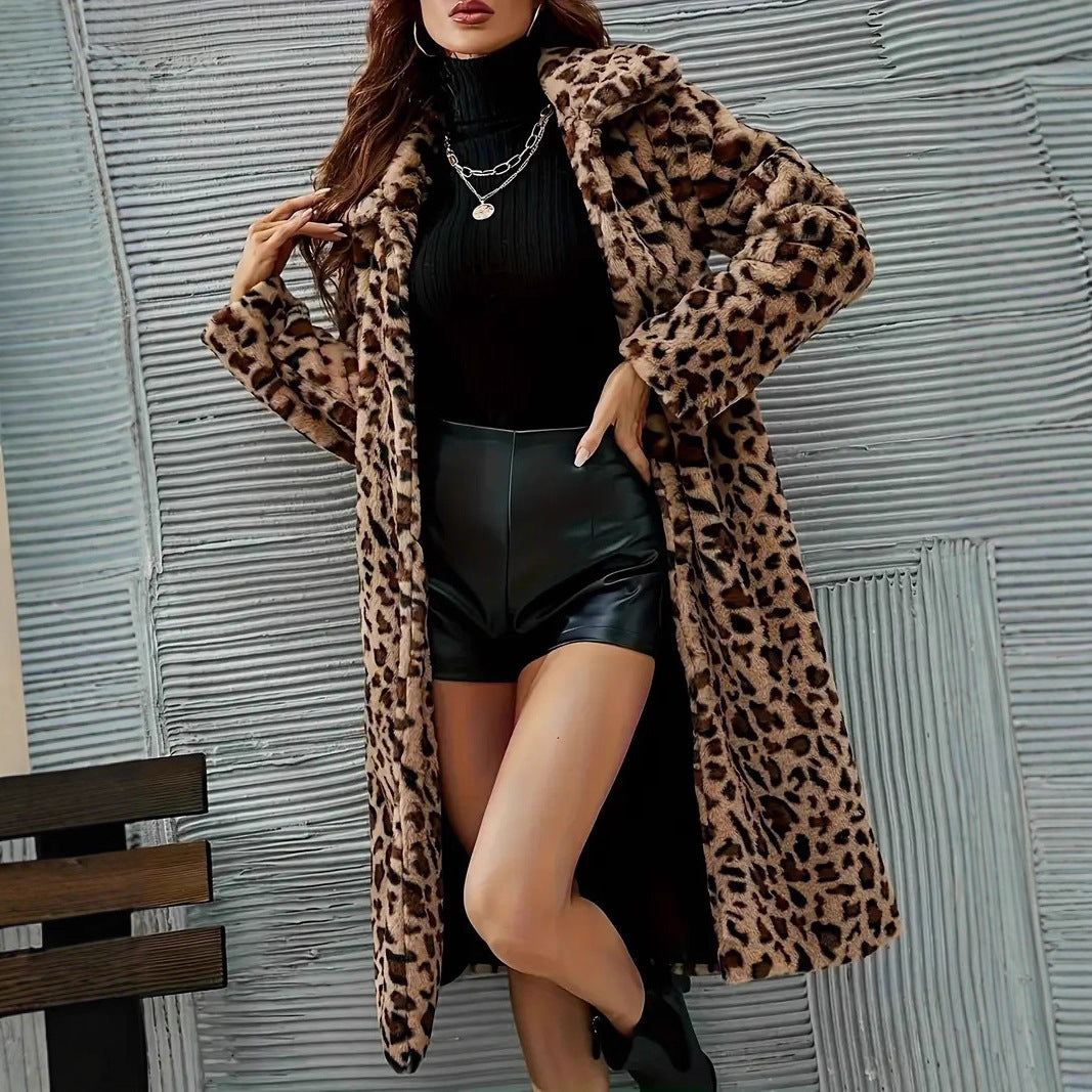 Trench coat con stampa leopardata