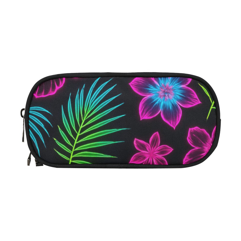 Astuccio portapenne con motivo tropicale neon