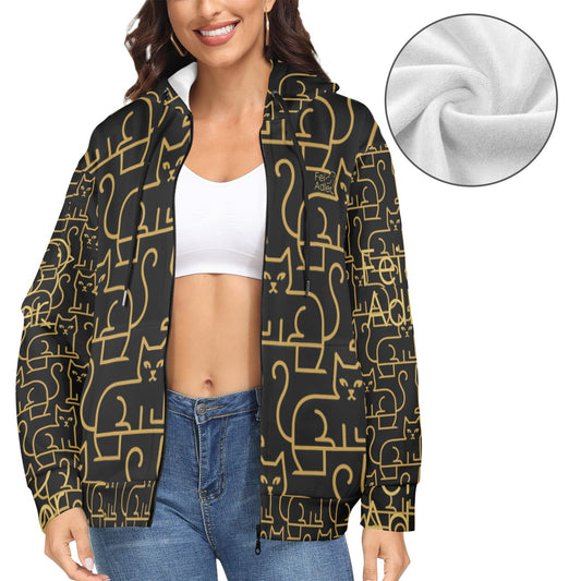 Women's Fleece Full-Zip Hoodie (Model H60)