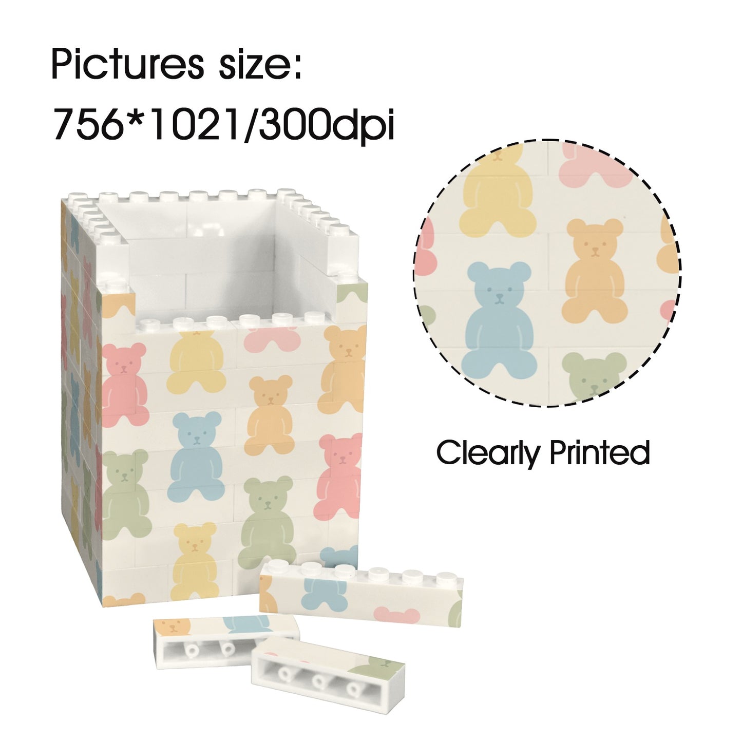 Portapenne in mattoncini da costruzione personalizzati