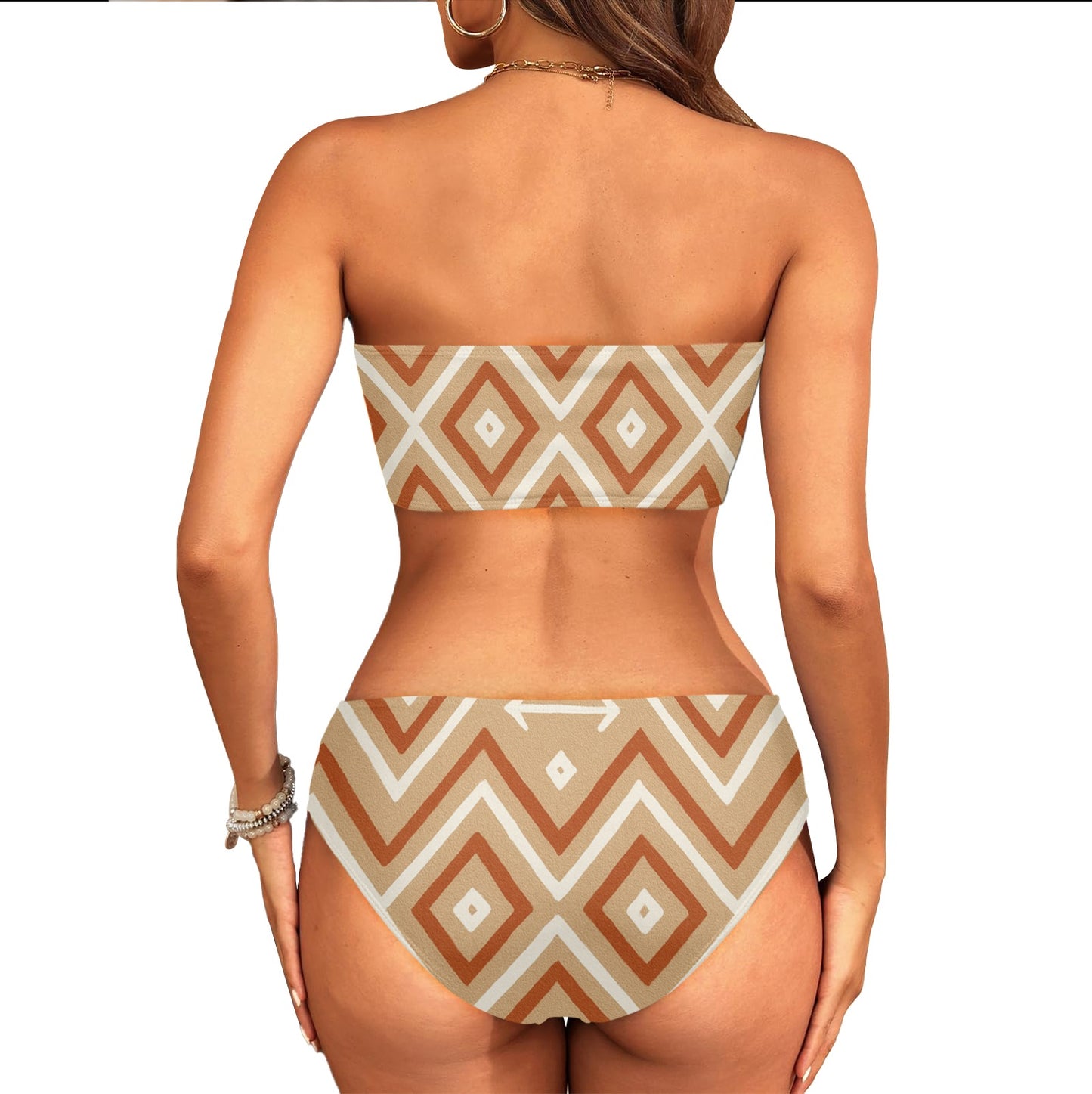 20250814_2025_Pattern Boho Geometrico_simple_compose_01k2mx848mee2t3thmvpmtt7x2 Chest Wrap Bikini Swimsuit (Model S36)