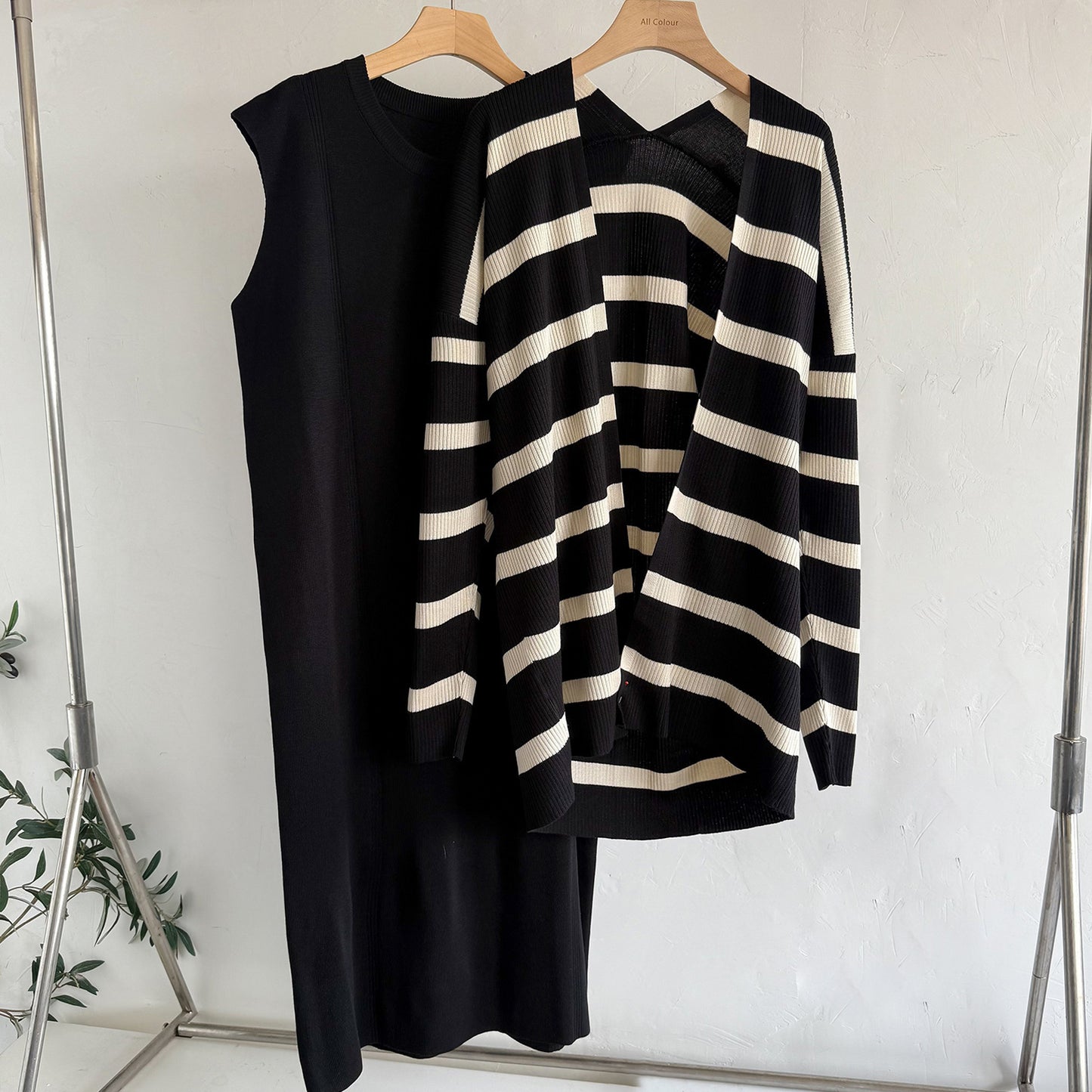 Gonna a righe larga di media lunghezza