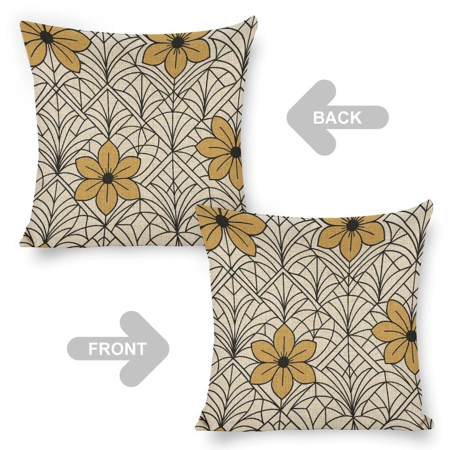 Design Custom Linen Pillow Case 18x18 Inch (Two-Side Printing) (Set of 2)