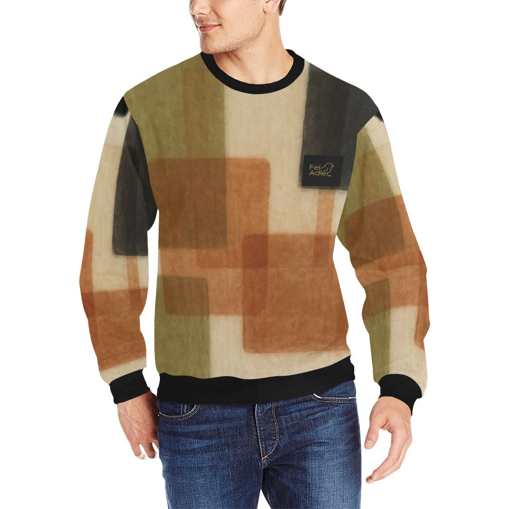 Men's Rib Cuff Crew Neck Sweatshirt(Model H34)