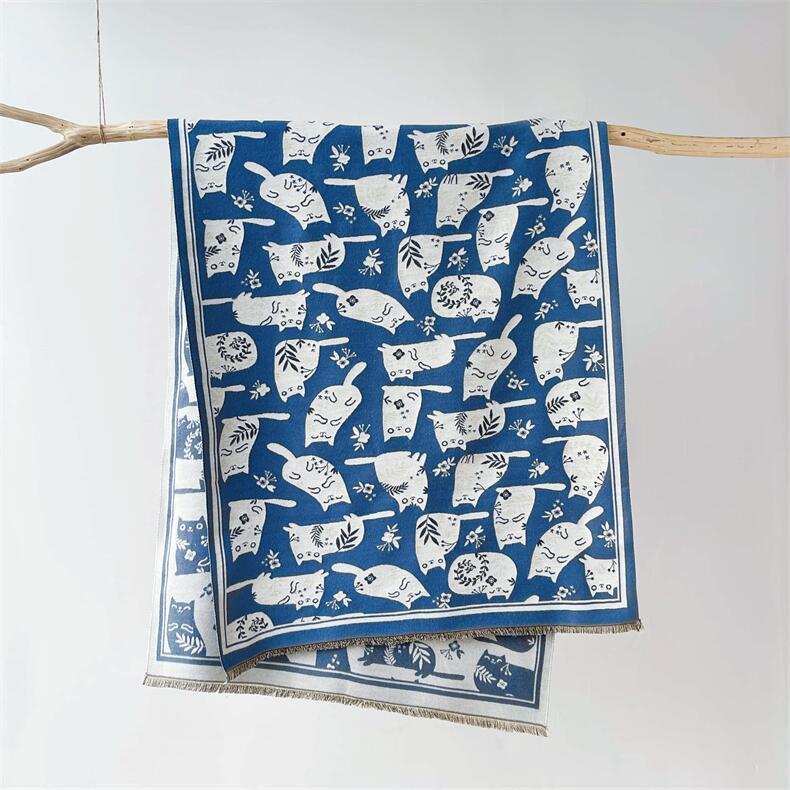 Sciarpa con motivo a gatto in stile coreano