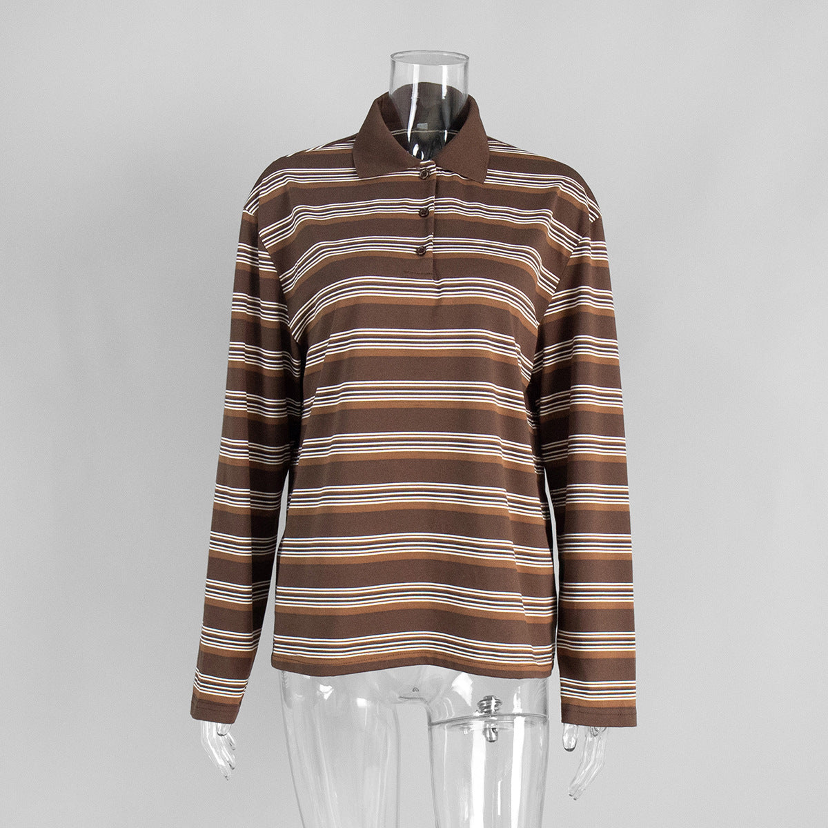 Maglietta a righe retrò ampia a maniche lunghe