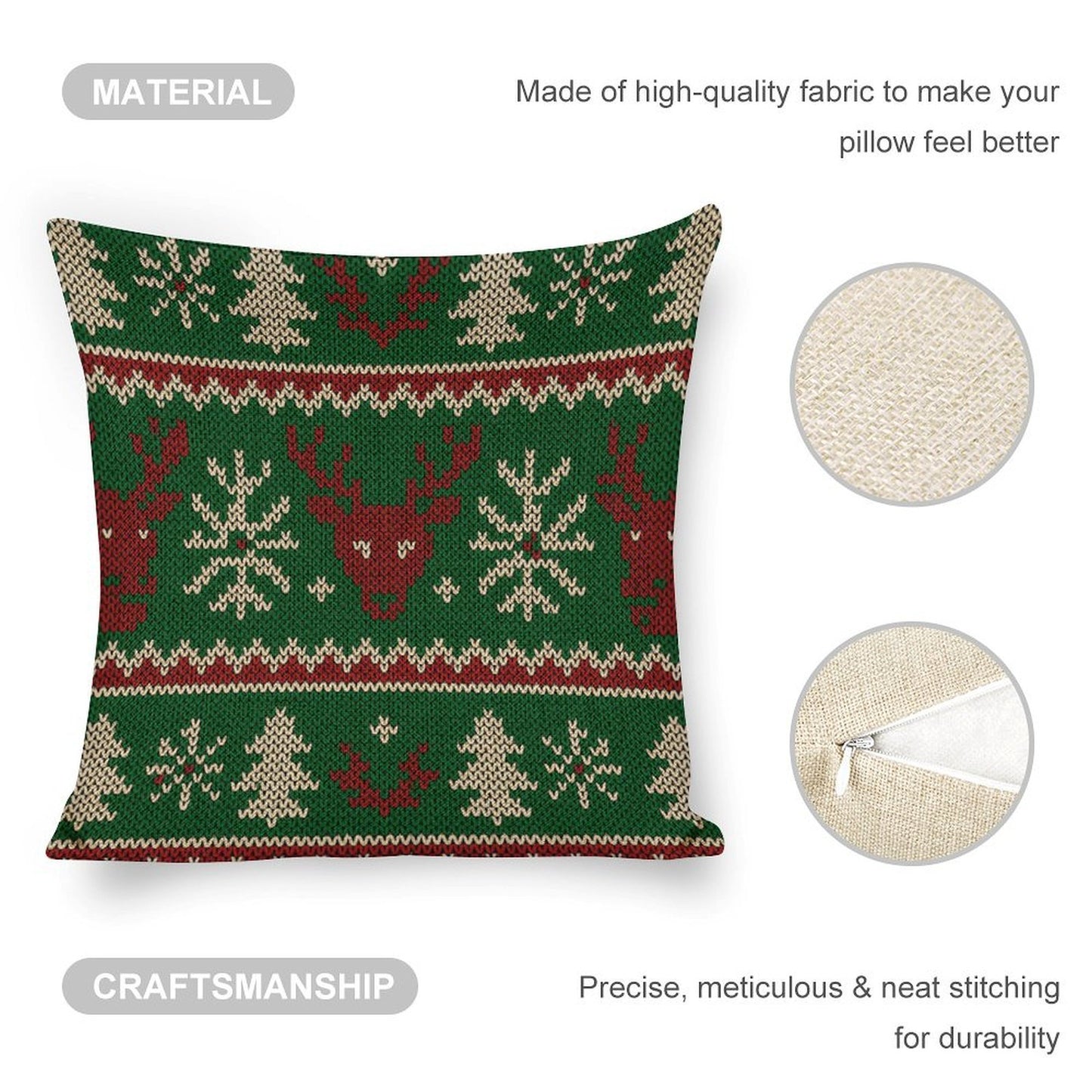 Design Custom Linen Pillow Case 18x18 Inch (One Side Printing) (Set of 2)