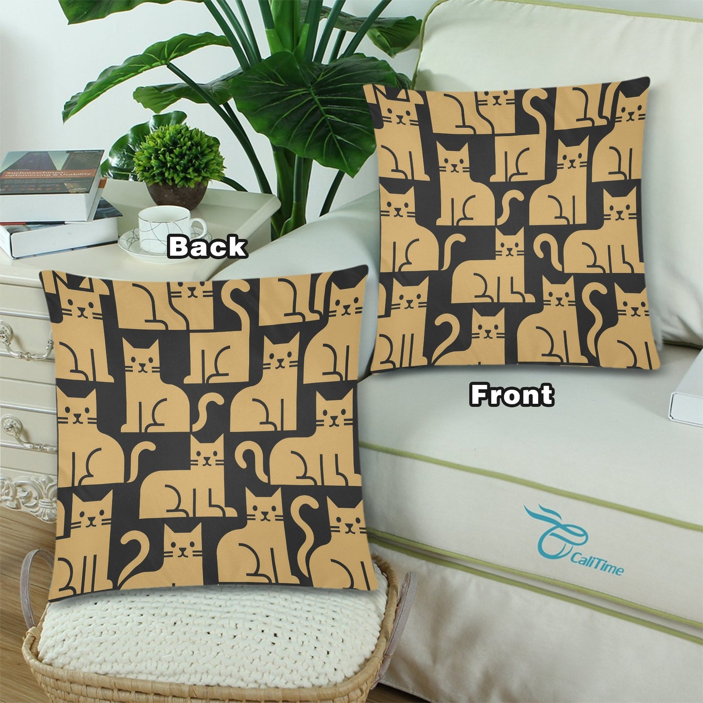 Throw Pillow Cover 18"x 18" (Twin Sides) (Set of 2)