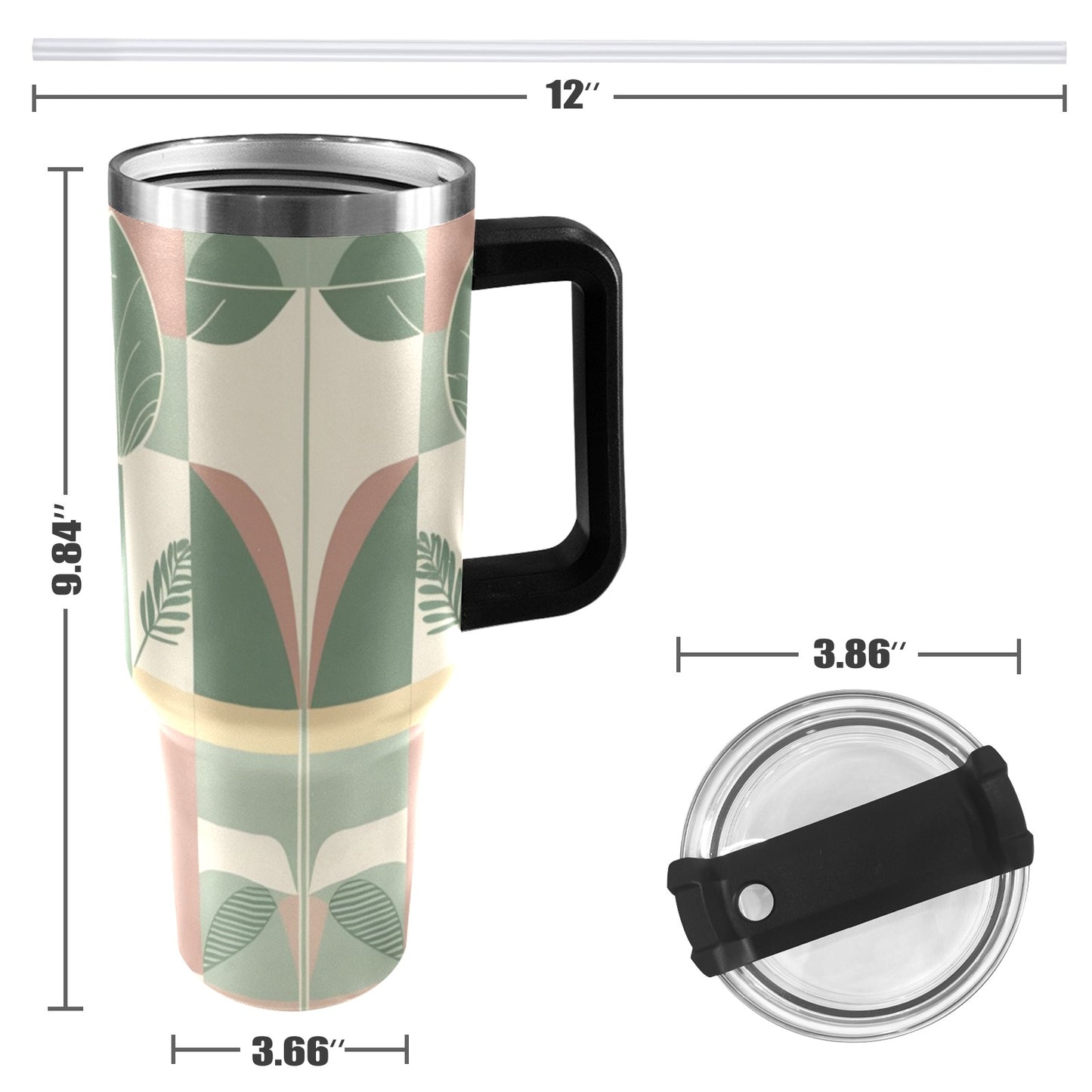 Bicchiere da 40 once con manico nero