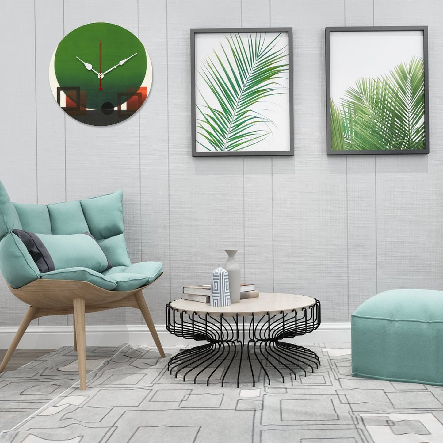 Orologio da parete in legno – Design senza scala con lancette bianche