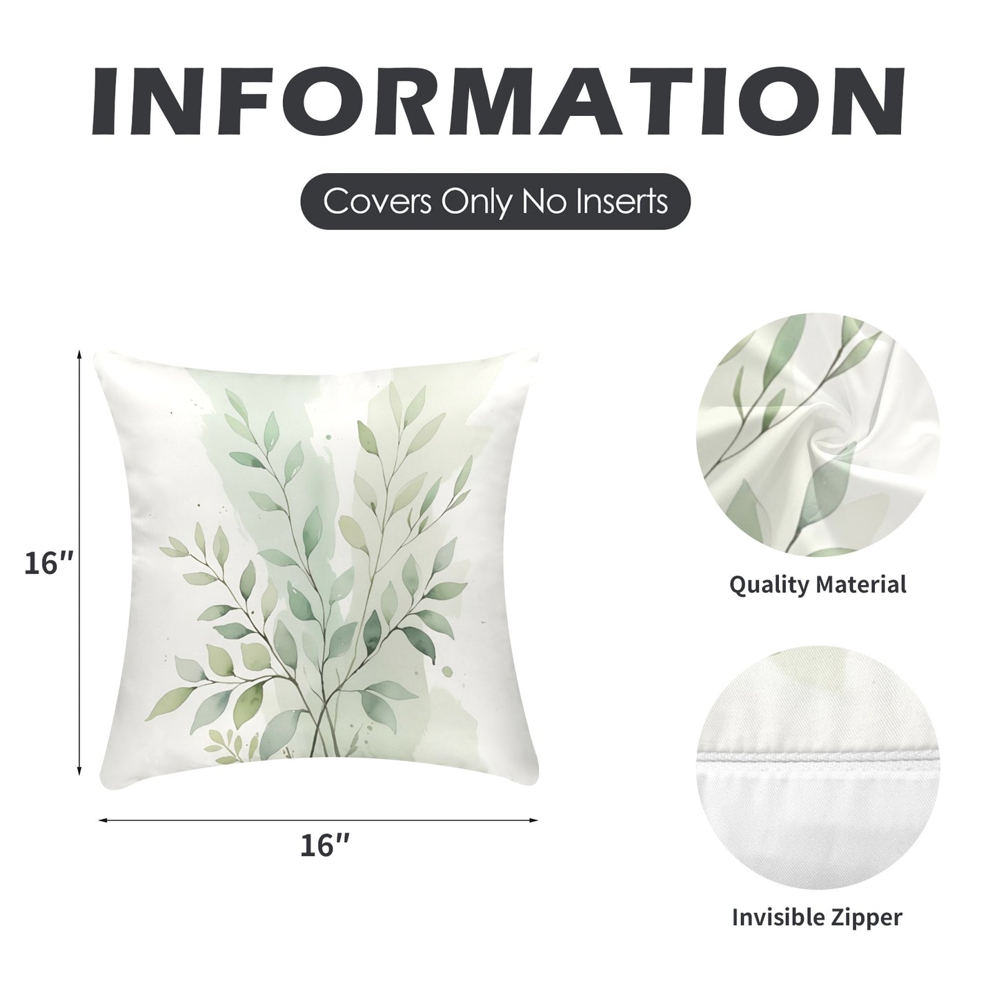 127 (2) Peach Skin Pillowcase 16"x16"(One Side Printing)(2 Pack)