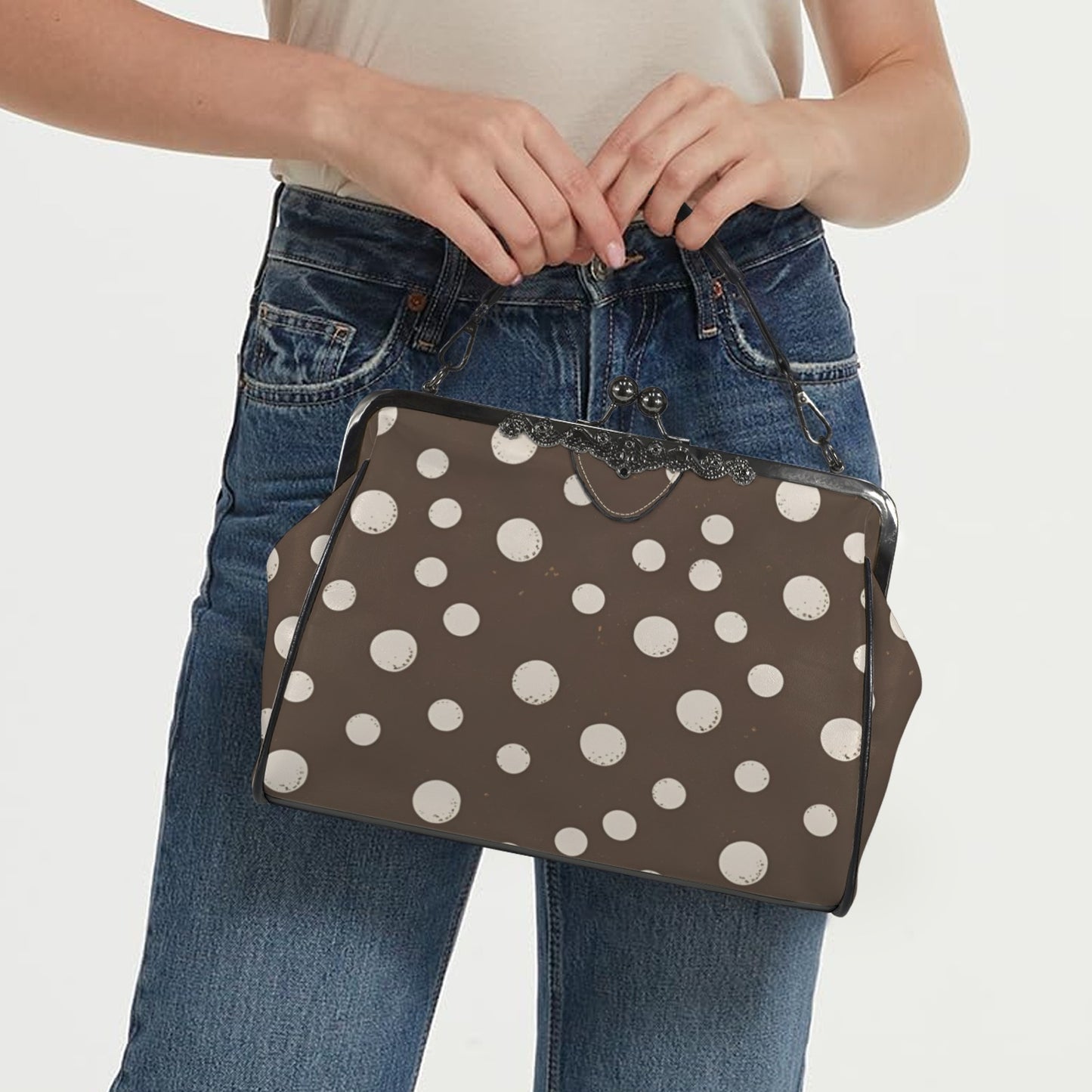 98 (2) Kisslock Crossbody Shoulder Bag(Model 1752)