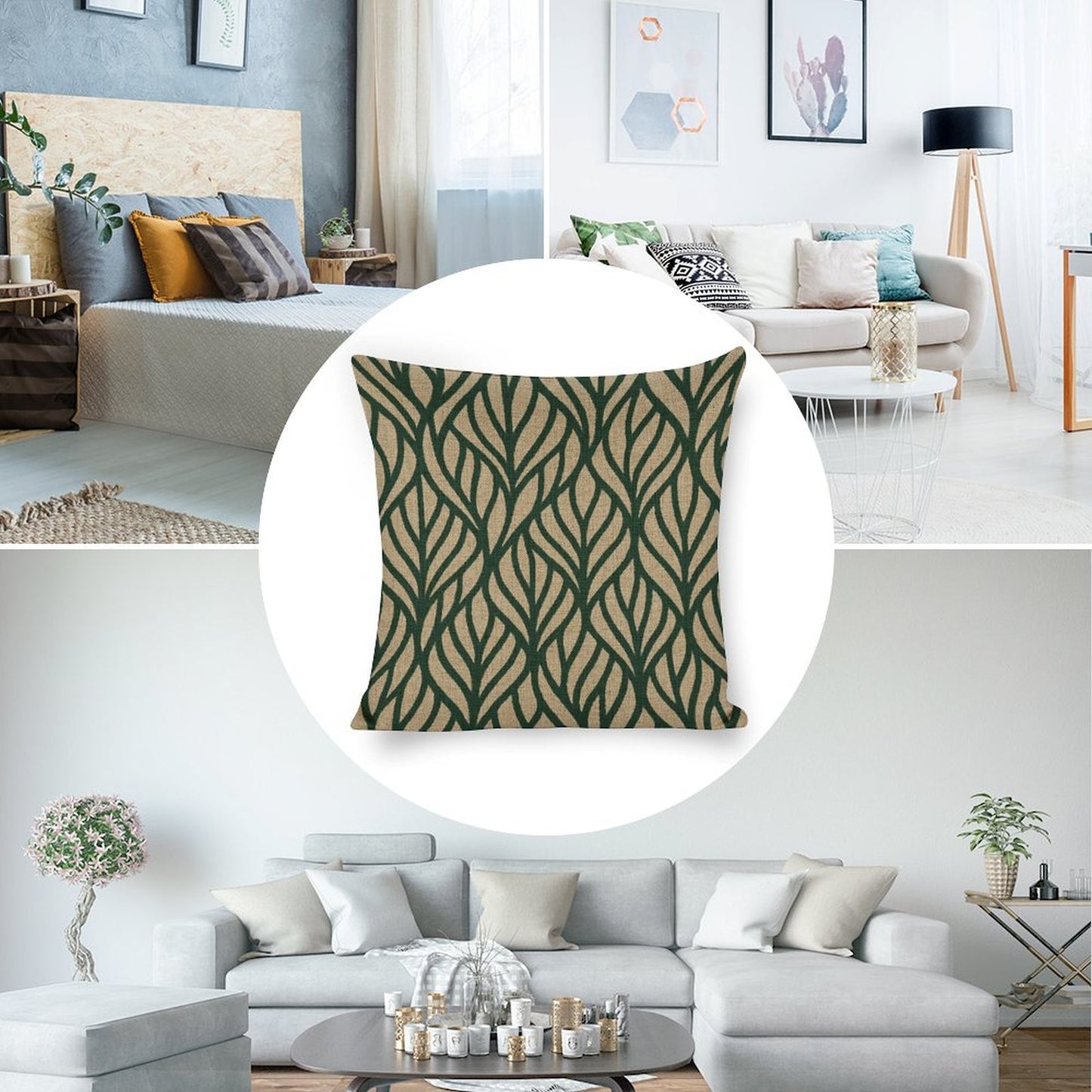 Design Custom Linen Pillow Case 18x18 Inch (One Side Printing) (Set of 4)