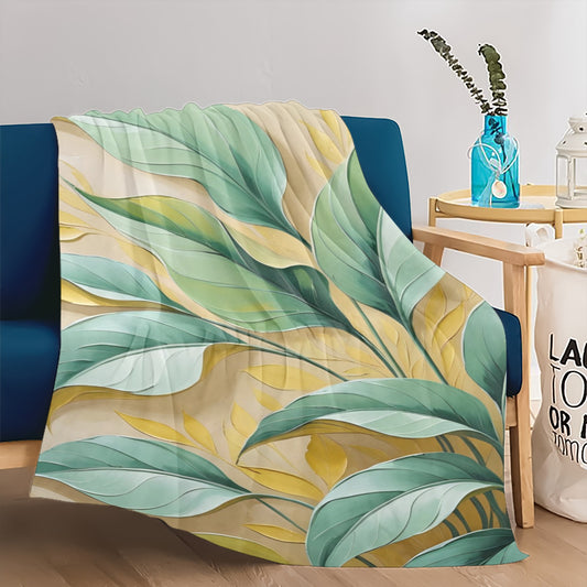 Coperta in micropile ultra morbida "Grandi Foglie"