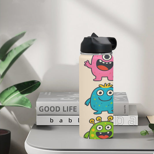 Bottiglie termiche per l'acqua con coperchio a cannuccia