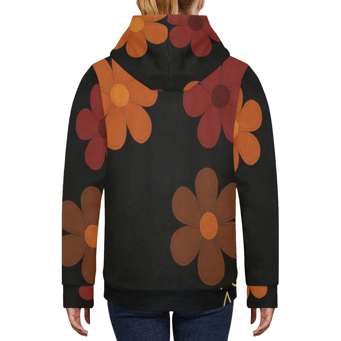 Women's Fleece Hoodie with White Hood Lining (Model H55)