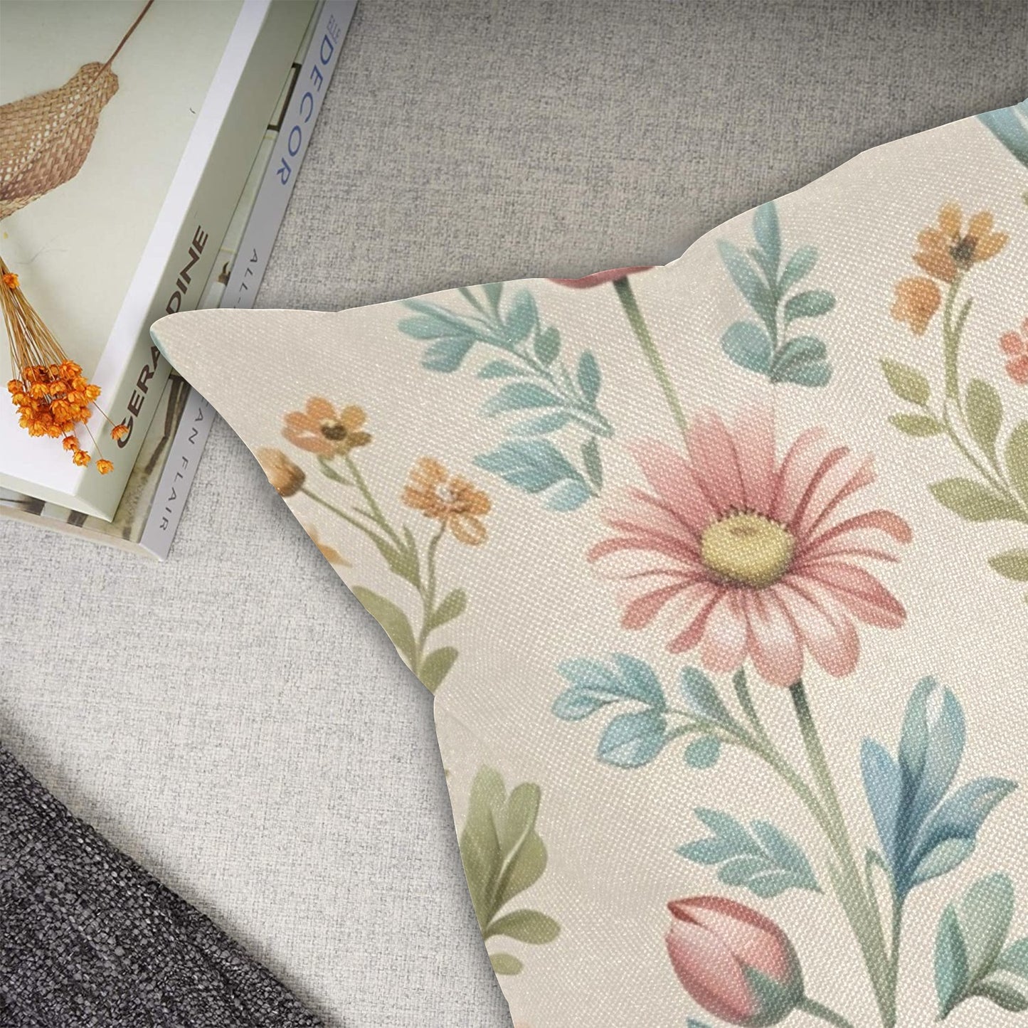 48 (4) Linen Zippered Pillowcase 18" x 18"(Two Sides & Pack of 2)