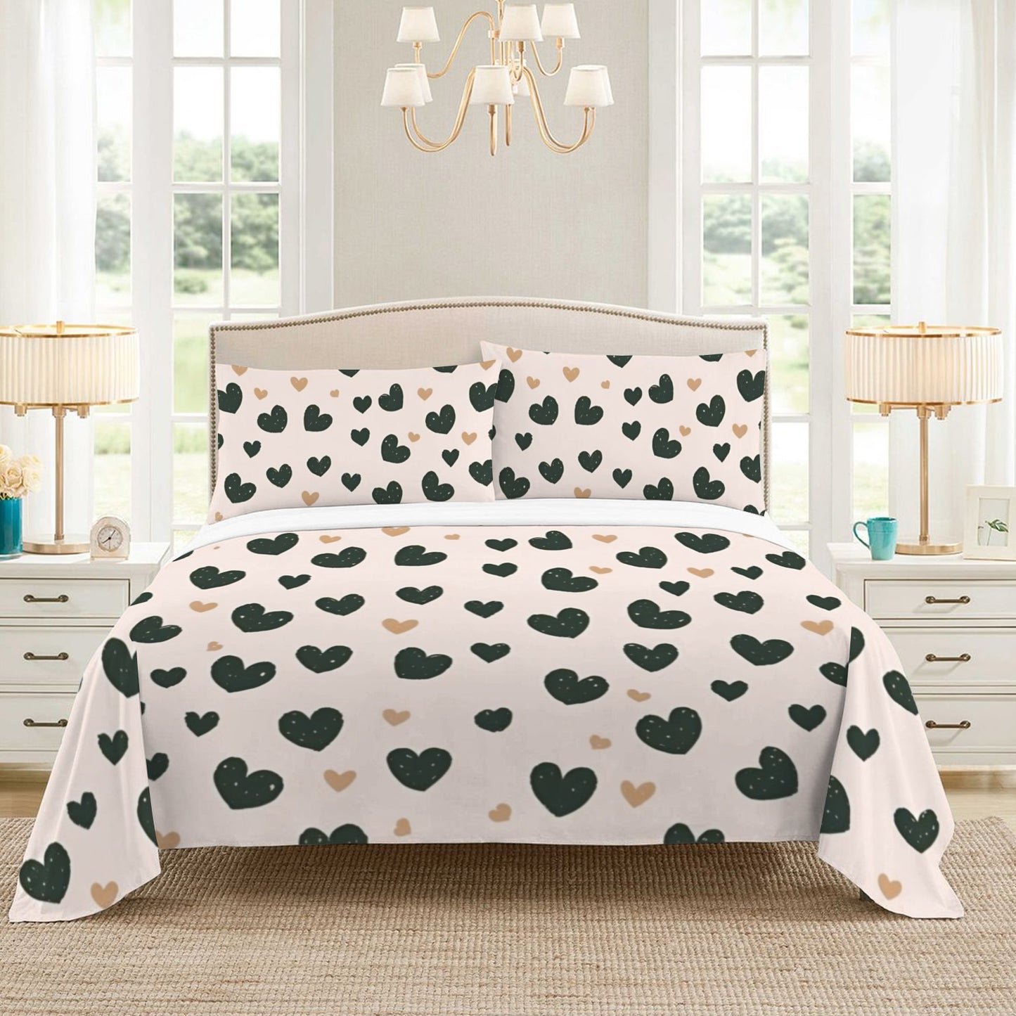 38 (2) Custom 3-Piece Bedding Set (90" x 104")