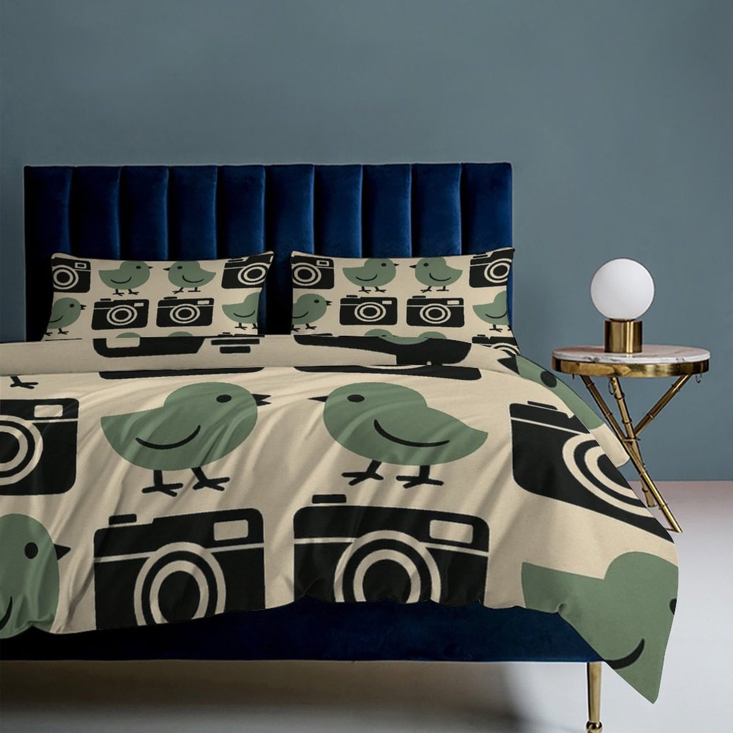 Design 3-Piece Bedding Set (1 Duvet Cover + 2 Pillow Shams) – 86"×70"