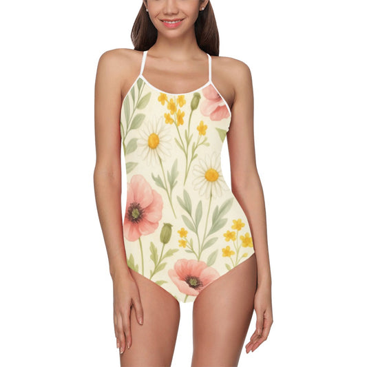 20250814_1850_Pattern Botanico Romantico_simple_compose_01k2mqs398e3m8ky9fhwv1271d Women's Slip One Piece Swimsuit (Model S05)