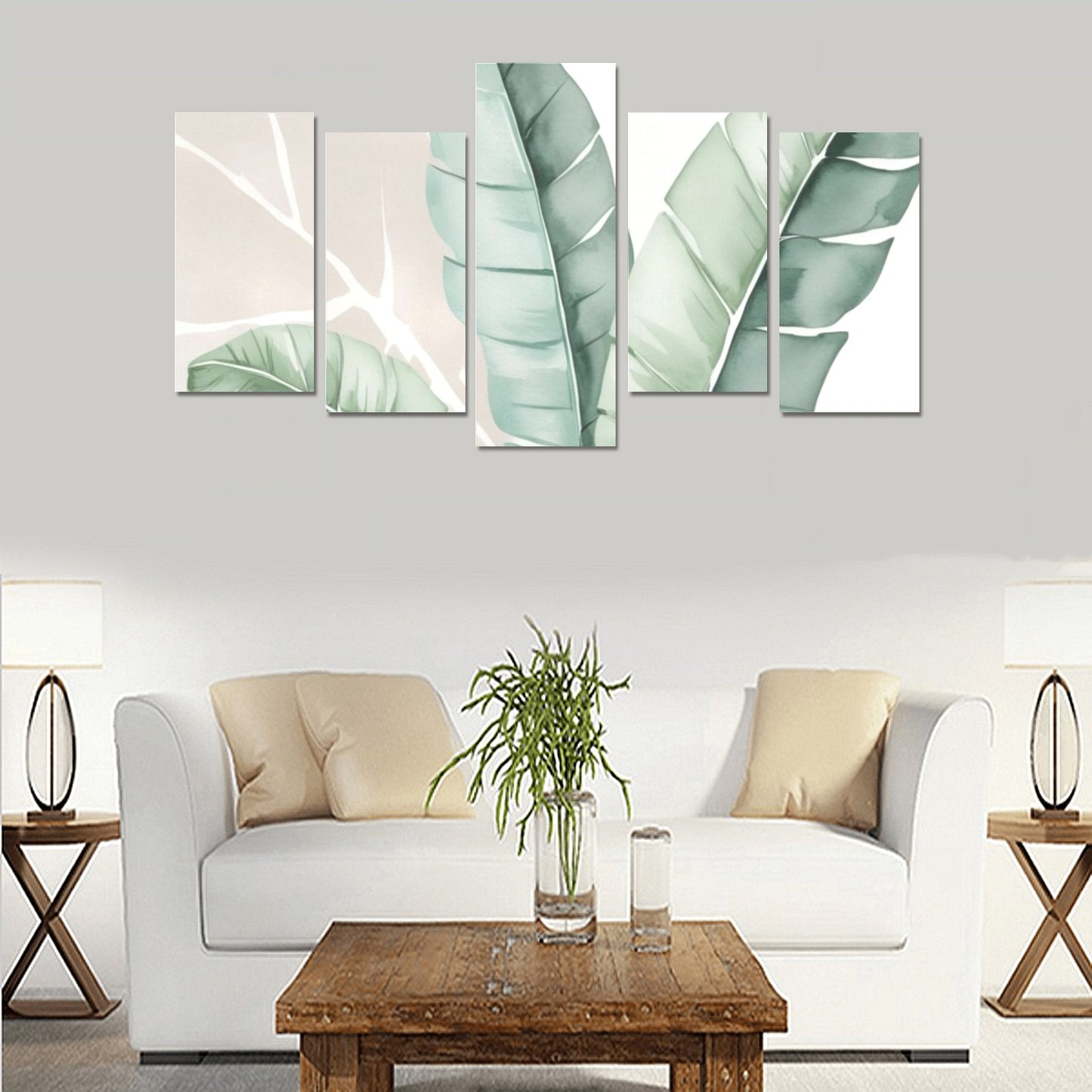43 (2) Canvas Wall Art Prints (No Frame) 5-Pieces/Set E