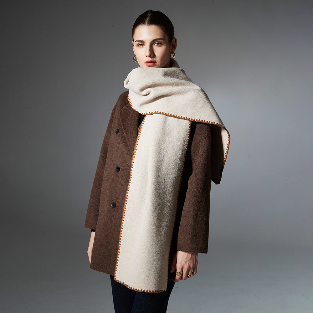 Sciarpa casual in tinta unita, double-face