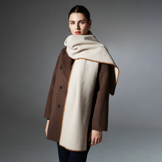 Sciarpa casual in tinta unita, double-face