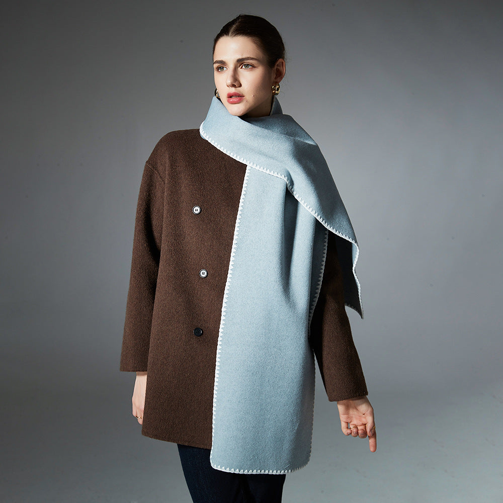 Sciarpa casual in tinta unita, double-face