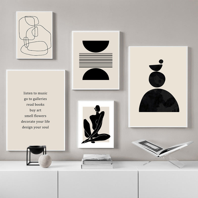 Poster di arte bohémien astratta, stile Ins, dipinto aerografato