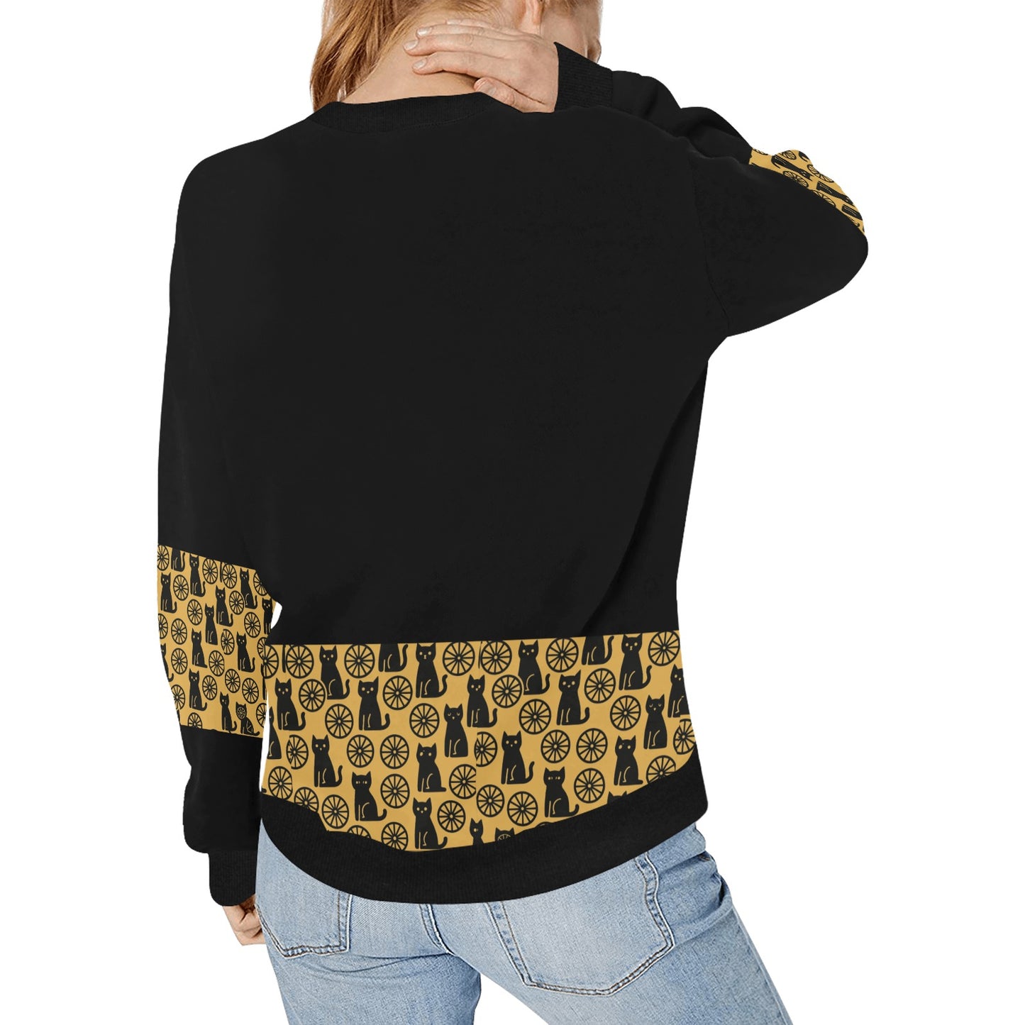 Women's Rib Cuff Crew Neck Sweatshirt (H34)