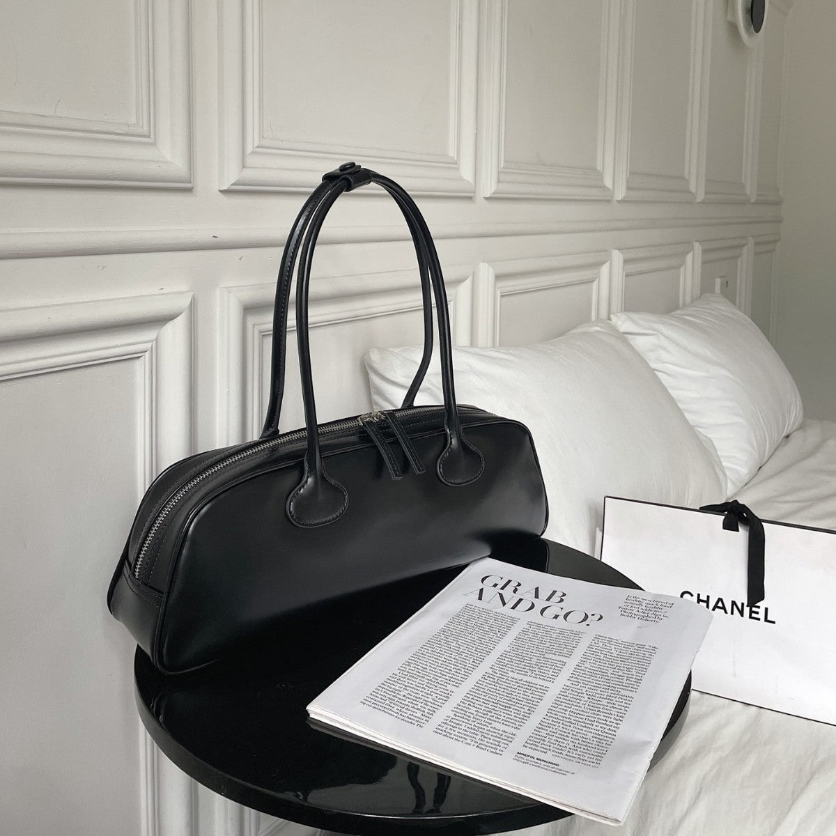 Borsa a tracolla in pelle, in stile coreano