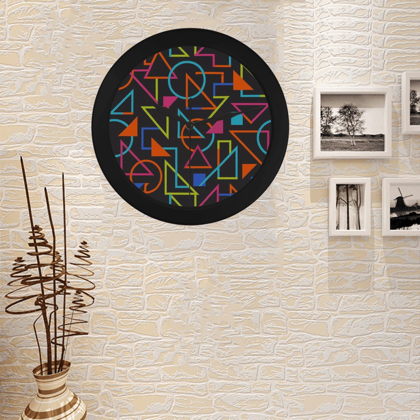Black Plastic Wall Clock