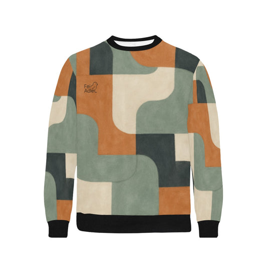 Men's Rib Cuff Crew Neck Sweatshirt(Model H34)