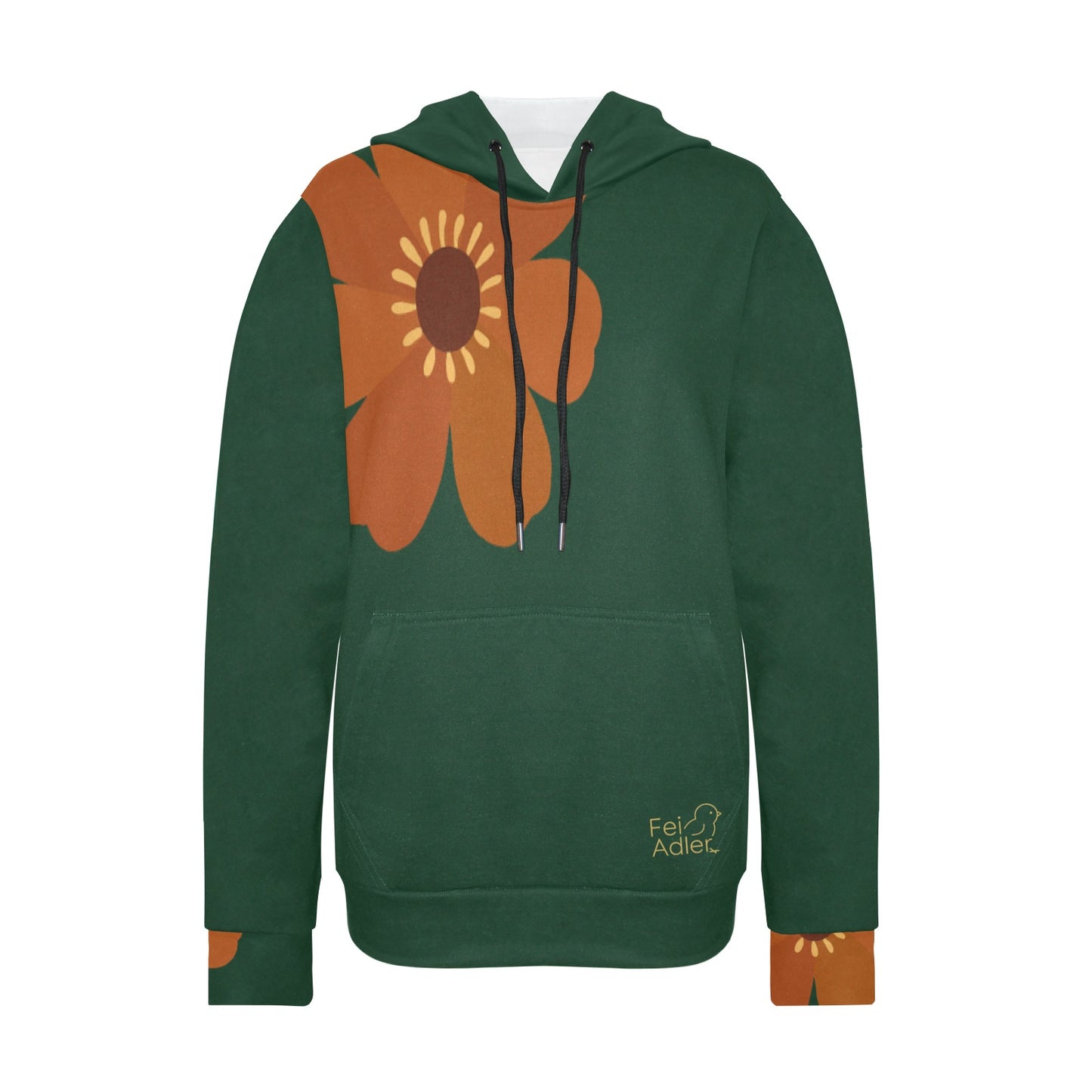 Women's Fleece Hoodie with White Hood Lining (Model H55)
