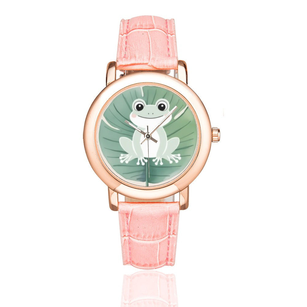 33 Women's Rose Gold-plated Leather Strap Watch (Model 201)