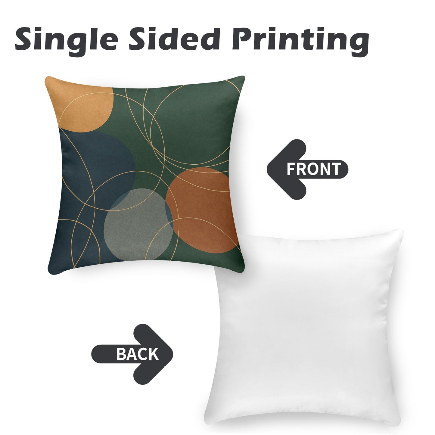 Peach Skin Pillowcase 20"x20" (One Side Printing)(2 Pack)