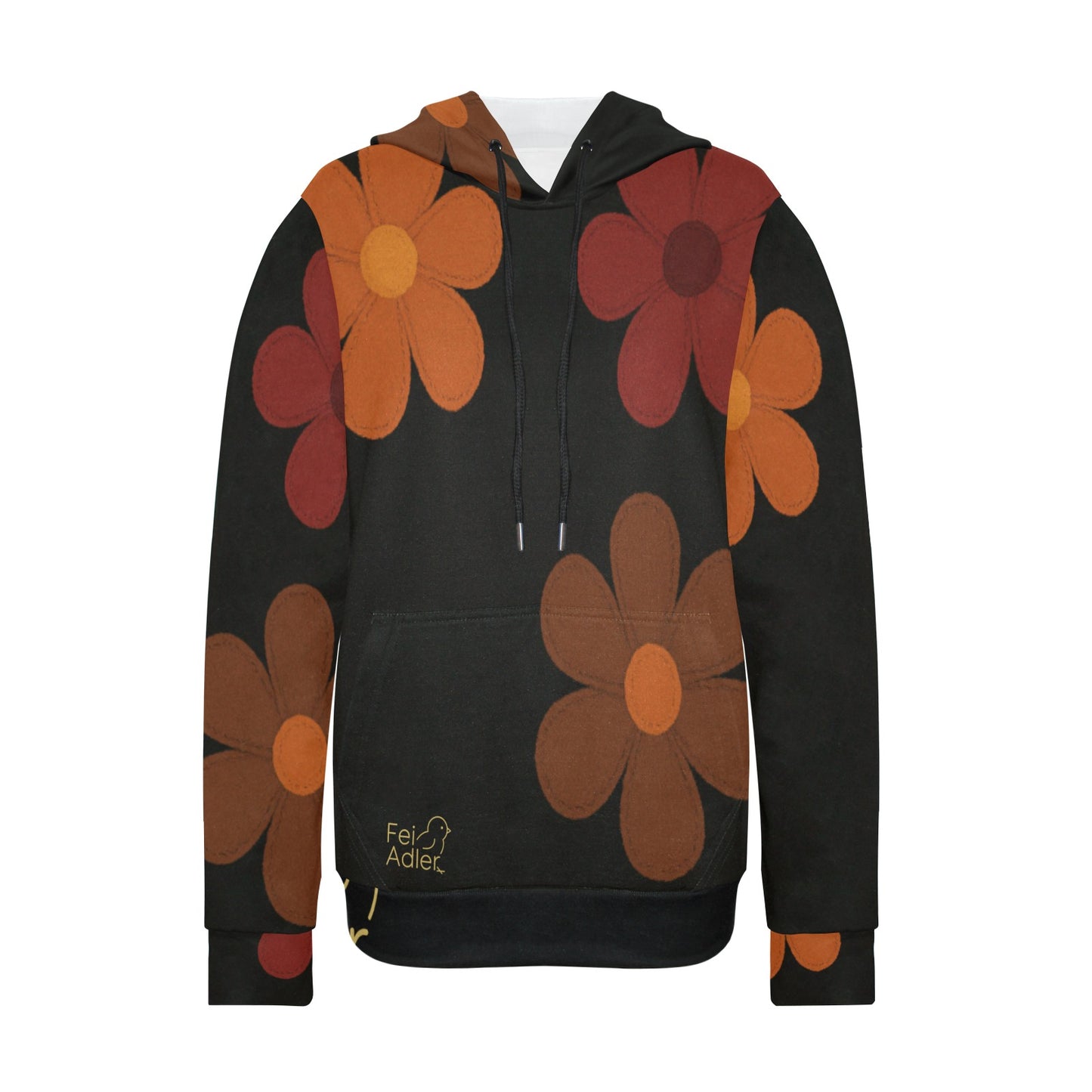 Women's Fleece Hoodie with White Hood Lining (Model H55)