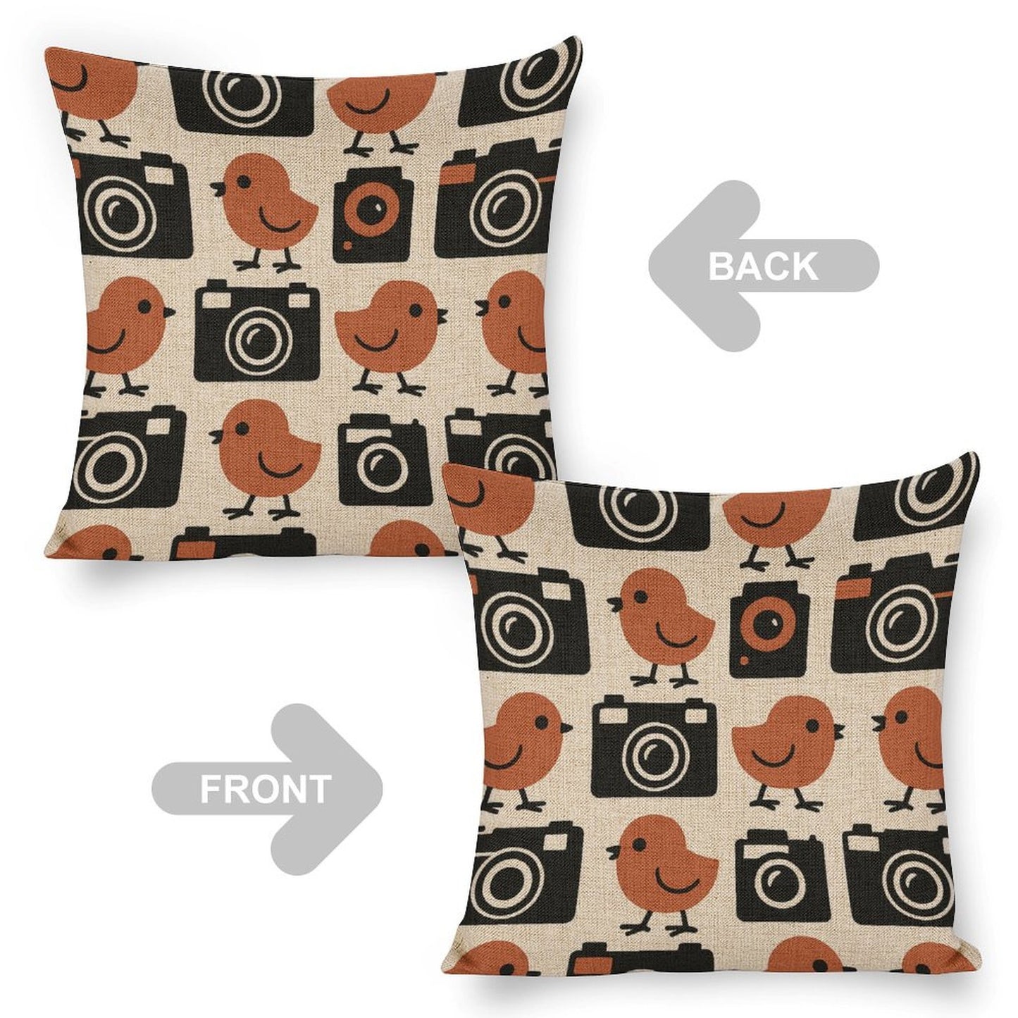 Design Custom Linen Pillow Case 18x18 Inch (Two-Side Printing) (Set of 2)