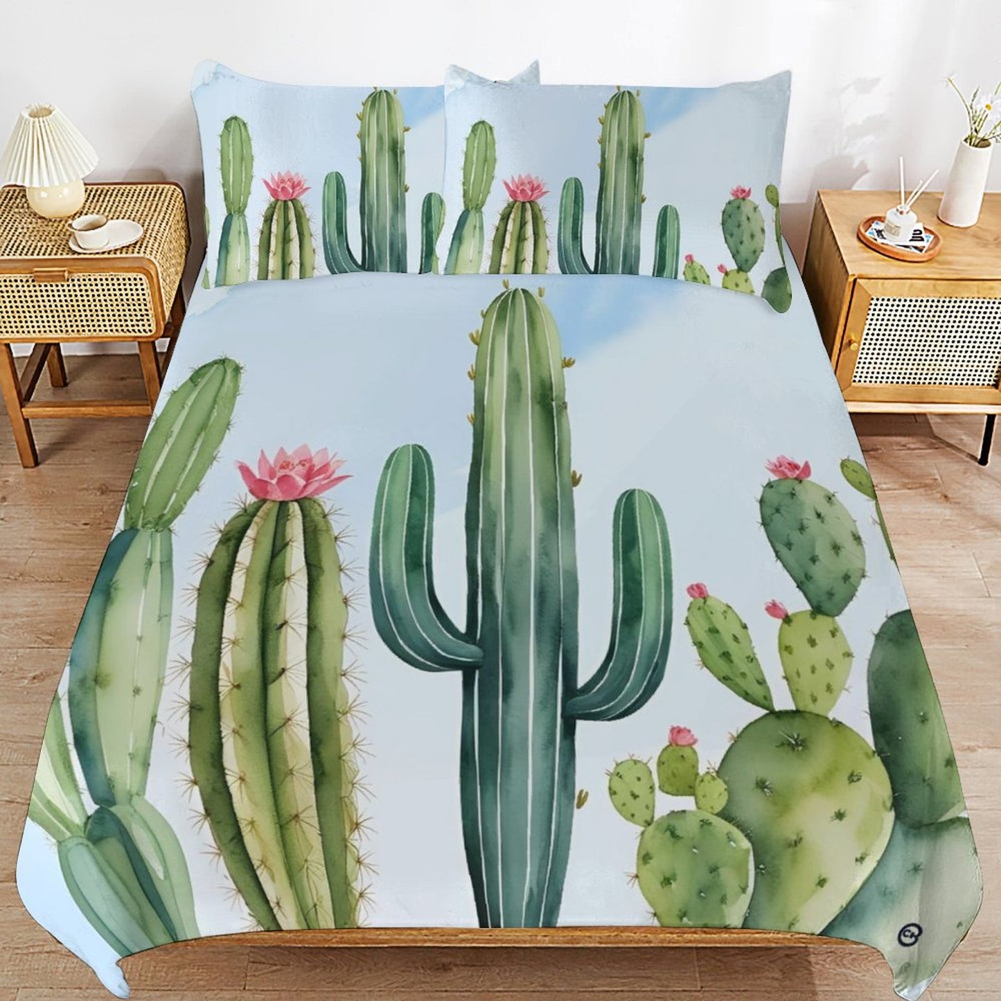 Design 3-Piece Bedding Set (1 Duvet Cover + 2 Pillow Shams) – 90"×90"