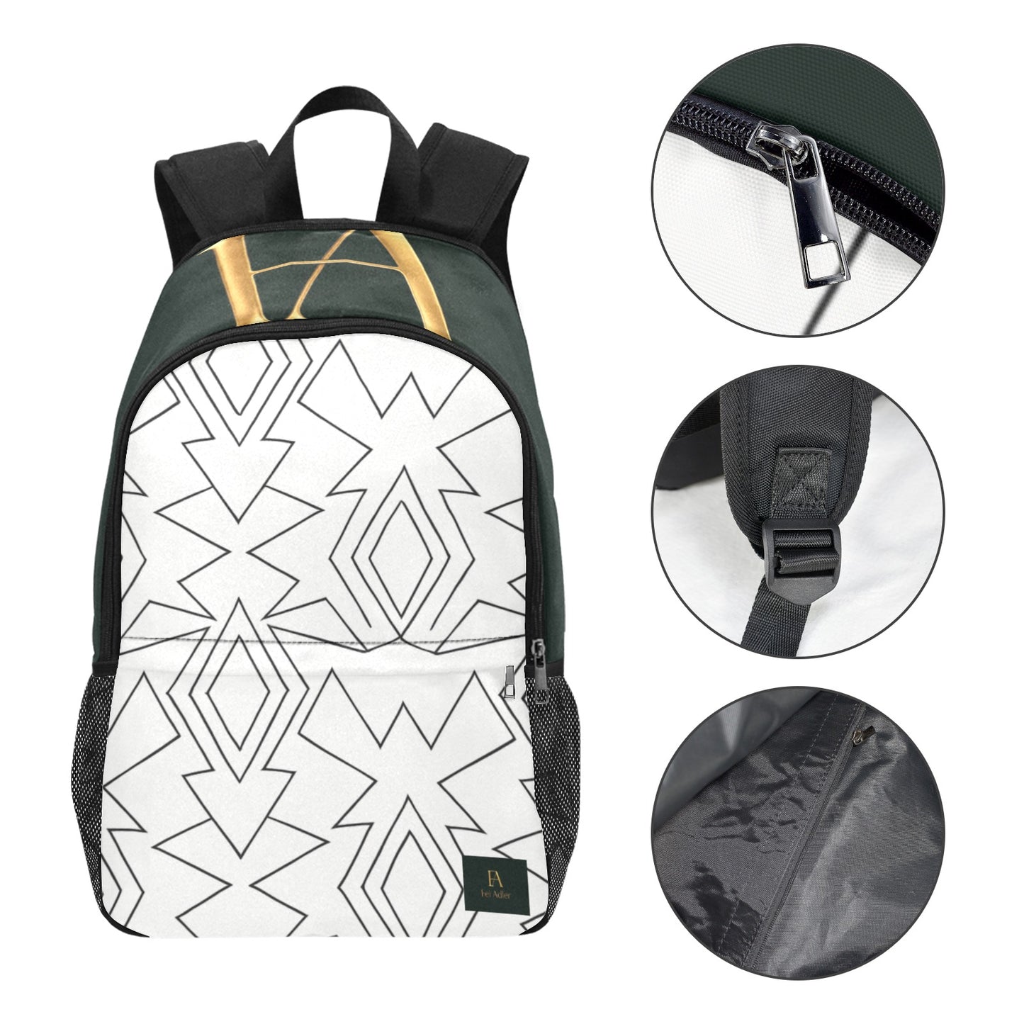 Unisex Casual Backpack with Side Mesh Pockets (Model 1659)