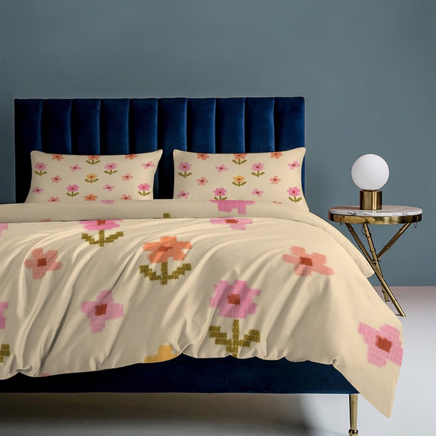 Design 3-Piece Bedding Set (1 Duvet Cover + 2 Pillow Shams) – 79"×90"
